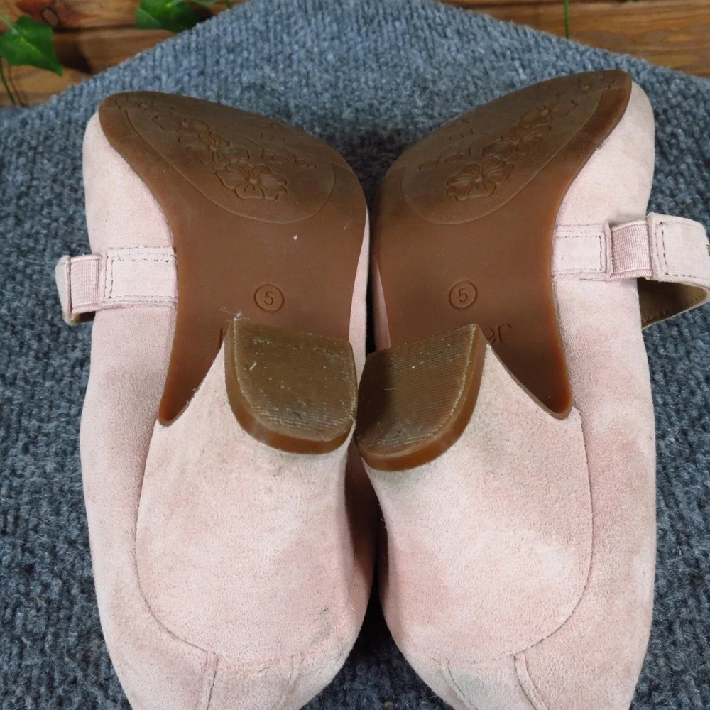 Hotter Charmaine Women Mary Jane Pumps Size 7‎ Comfort Dress Pink Suede Studded